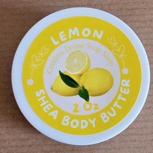 Lemon Scent - Natural Body Butter - Body Butter Cream - Vegan Body Butter - Shea Body Cream - Dry Skin Moisturizer - Sensitive Skin Care