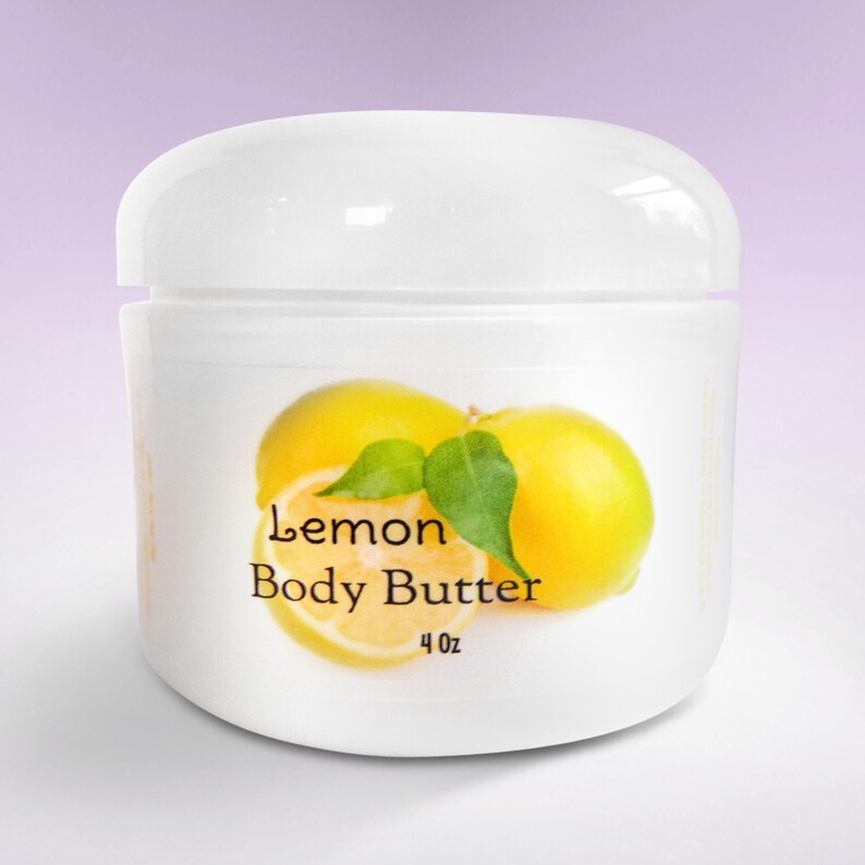 Lemon Body Butter Lemon Scent Natural Body Butter Body Etsy