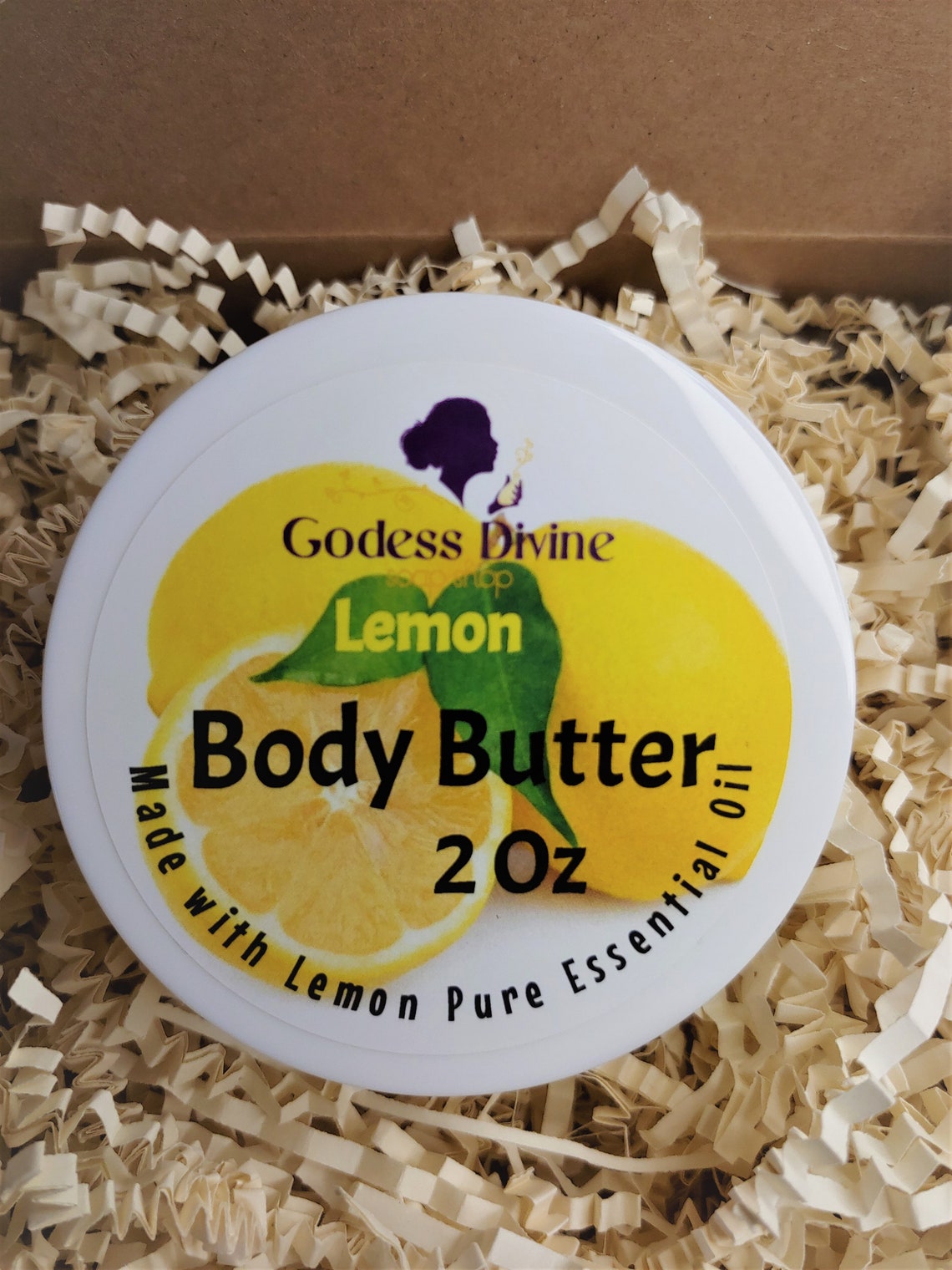 Lemon Body Butter Lemon Scent Natural Body Butter Body Etsy