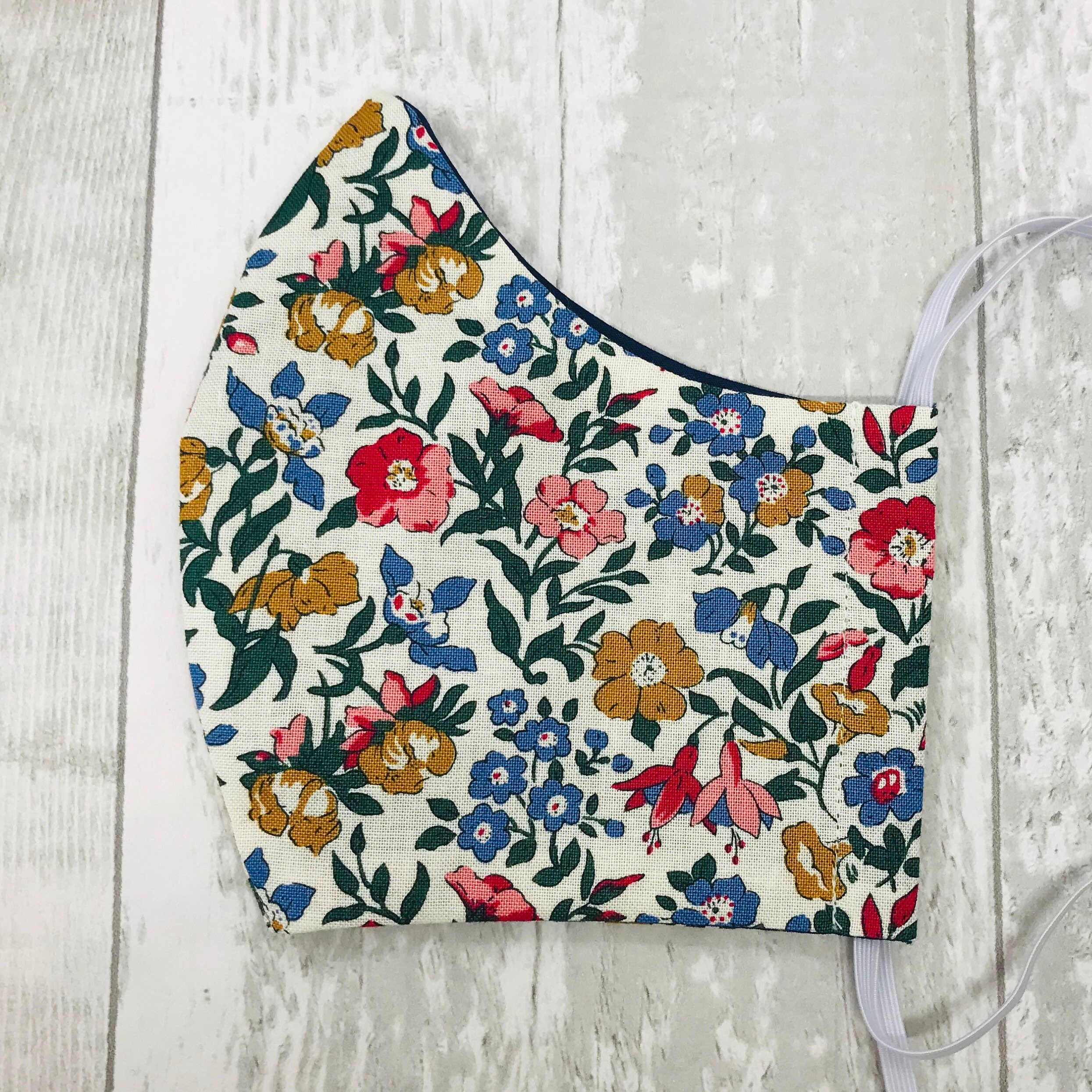 Liberty Print Face Mask. Reusable Face Mask. Pleated or Moulded Style. Liberty Print Mamie.