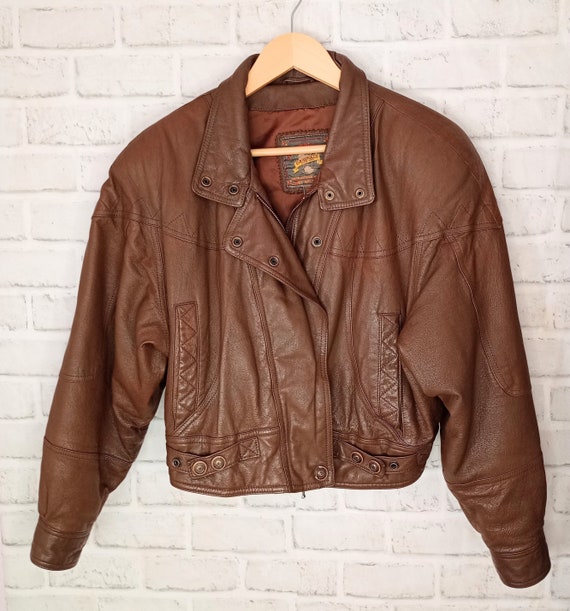 Vintage 90's Chocolate Brown Genuine Leather Cropp