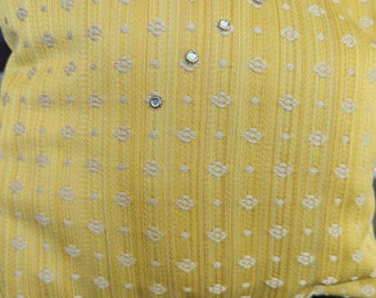 Yellow Bedazzled Decorative Pillow