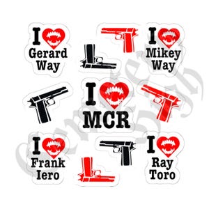 I Heart My Chemical Romance Sticker Sheet