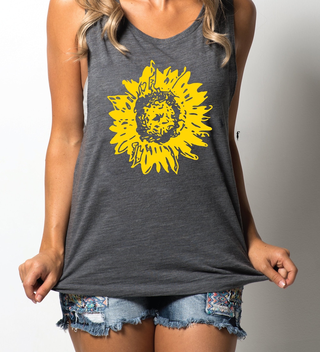 Sunflower Distressed SVG DFX Cut File - Etsy