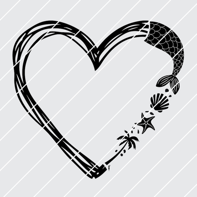 Free Free 70 Mermaid Heart Svg SVG PNG EPS DXF File