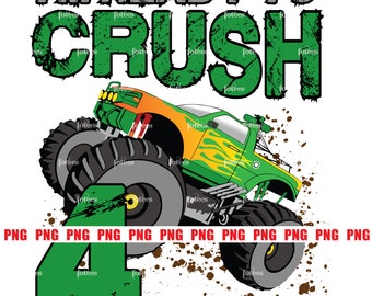 Truck Png, Monster Truck, Monster Truck Birthday, Truck Sublimation, Truck Birthday Shirt, 4th Birthday, Boy Birthday Png