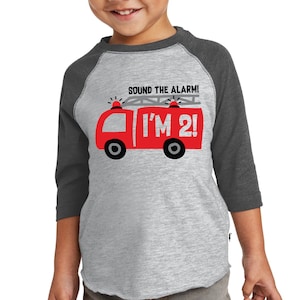 Fire Truck Svg, Fire Truck Png, Fire Truck Birthday, Sound the Alarm, Firefighter Boy, Fireman Birthday, Fire Engine, 2nd Birthday, 2 years