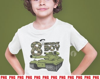 Army Tank Birthday 8 - Instant Digital Download, Truck PNG, Birthday Png, Truck Sublimation