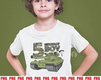 Army Tank Birthday 5 - Instant Digital Download, Truck PNG, Birthday Png, Truck Sublimation