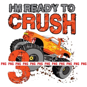 Truck Png, Monster Truck, Monster Truck Birthday, Truck Sublimation, Truck Birthday Shirt, 3rd Birthday, Boy Birthday Png
