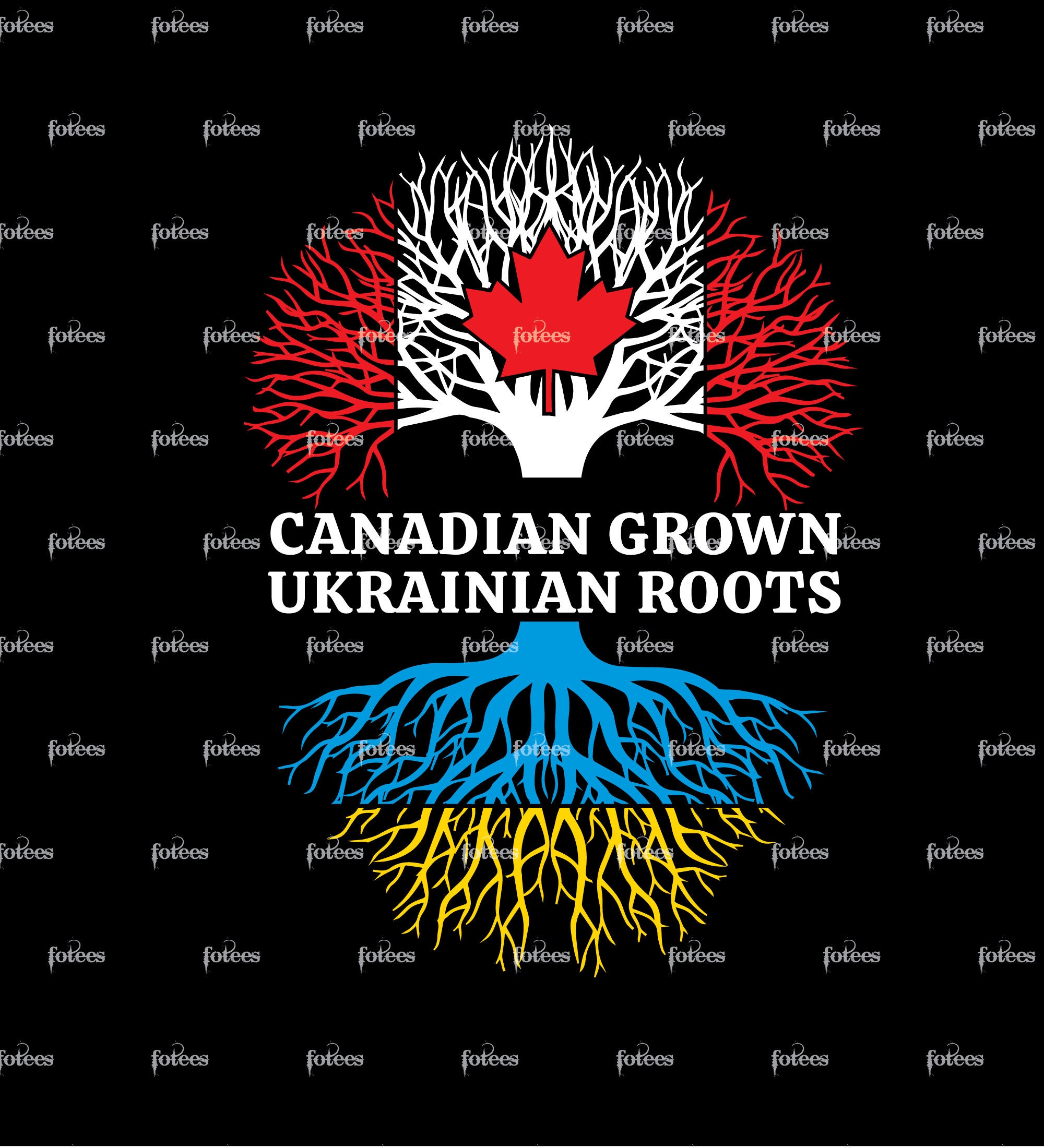 Canadian Grown Ukrainian Roots Svg Png Eps Etsy Canada 