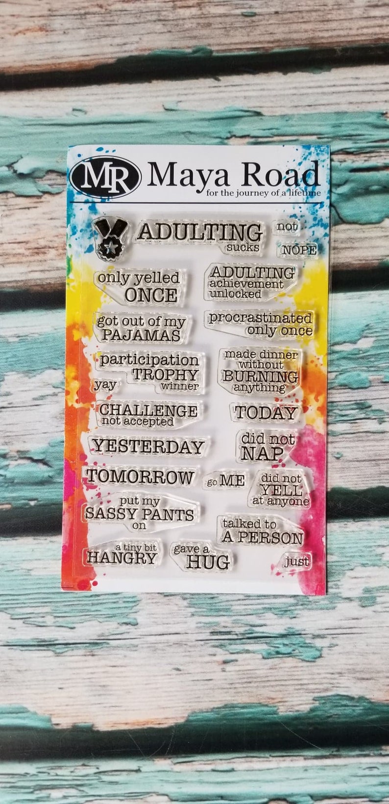 Adulting Sucks Clear Stamps Clear Stamp Set Planner Stamps Snarky Gift Card Making Happy Planner No Adulting Funny Awards Stamp Set