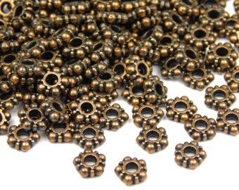 100 Pcs - 5.8x1.5mm Copper Spacer Beads - Daisy Spacer - Metal Spacer Beads - Copper Spacers - Jewelry Supplies - Craft Supplies