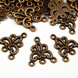 10 Pcs - 19x16x2mm Copper Connectors - Charm - Copper - Components - Chandelier Links - Jewelry Supplies - Craft Supplies - Jewelry Making