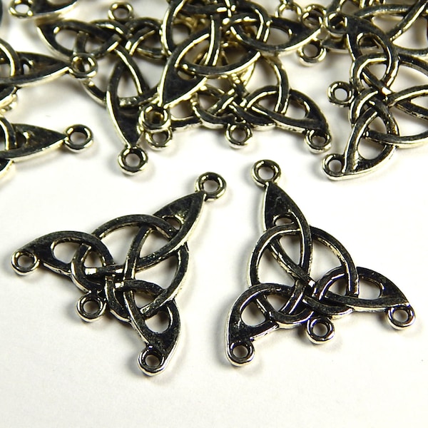 10 or 25 Pcs - 28.5x25x2mm Tibetan Silver Celtic Triquetra Connectors - Earring Links - Chandelier Links - Jewelry Supplies - Craft Supplies