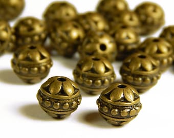 10 or 25 Pcs - 8x7mm Bronze Spacer Beads - Antique Bronze - Metal Spacer Beads - Jewelry Supplies - Bronze Spacer Beads - Jewelry Making