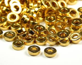 25 Pcs - 6x2mm Gold Disc Spacer Beads - Heishi Spacers - Metal Spacer Beads - Gold Spacers - Jewelry Supplies