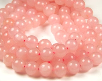 15 Inch Strand - 10mm Round Rose Quartz Beads - Pink Quartz - Gemstone Beads - Quartz Beads - Jewelry Supplies - Craft Supplies