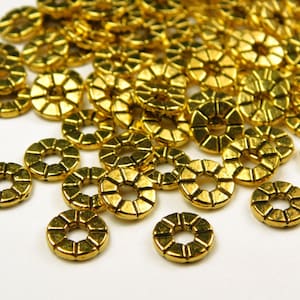 25/50 Pcs - 8x1.5mm Antique Gold Spacers - Gold - Metal Spacers - Gold Spacer Beads - Spacer Beads - Jewelry Supplies - Jewelry Making