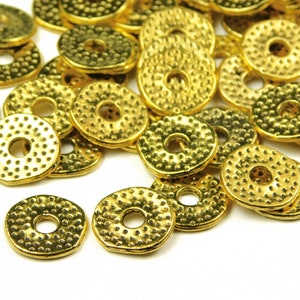 25 Pcs - 12x1mm Antique Gold Spacers - Gold - Metal Spacers - Gold Spacer Beads - Spacer Beads - Jewelry Supplies - Jewelry Making