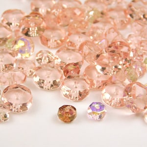 25 Pcs - Preciosa Faceted Czech Glass Disc Beads - 6mm To 8mm - Soft Pink Mix - Rondelle - Czech Beads - Jewelry Supplies