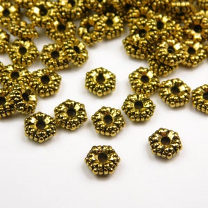50/100 Pcs - 5x2mm Antique Gold Spacers - Gold - Metal Spacers - Gold Spacer Beads - Spacer Beads - Jewelry Supplies - Jewelry Making