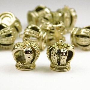 2 Pcs - 11.5x11x9mm Gold Crown Spacer Bead - Metal Spacers - Crown - Gold Findings - Jewelry Supplies - Craft Supplies