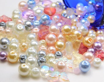 50 Grams - All Mixed Up Glass Beads - Colorful Mix - Assorted Shapes - Sizes - Glass Beads - Glass Mix - Jewelry Supplies