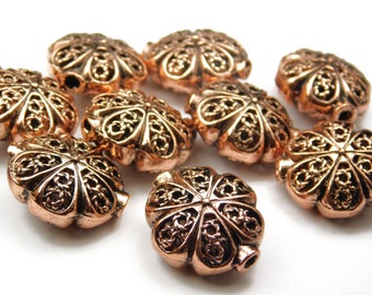 2 Pcs - 21x19x11mm Copper Spacer Beads - Antique Copper - Metal Spacer Beads - Jewelry Supplies - Craft Supplies