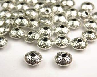 20 Pcs - 9x6mm Tibetan Silver Style Spacer Beads - Saucer Beads - Spacer Beads - Metal Spacer Beads - Jewelry Supplies