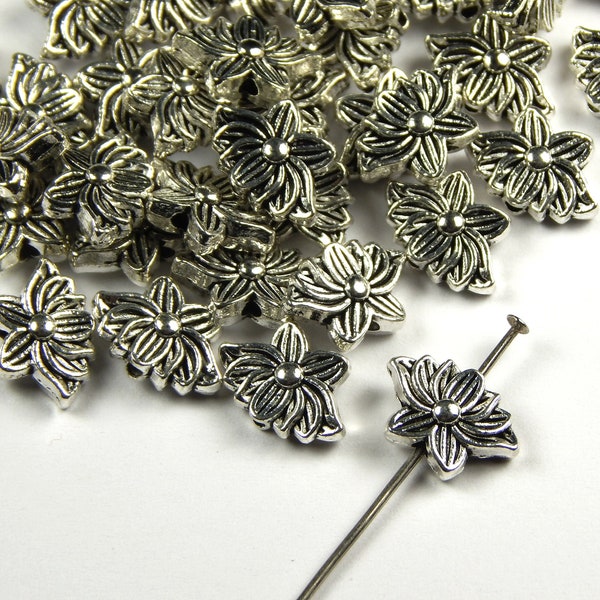 10 or 25 Pcs - 12x9x4mm Tibetan Silver Lotus Flower Spacer Beads - Antique Silver Metal Spacer Beads - Lotus Spacer Bead - Jewelry Supplies