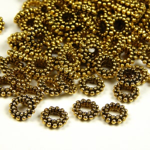 25 or 50 Pcs - 8x2mm Antique Gold Spacer Beads - Donut Beads - Gold Spacers - Metal Spacer Beads - Jewelry Supplies - Jewelry Making