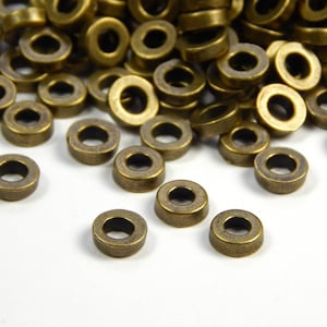 25 OR 50 Pcs - 6x2mm Antique Bronze Disc Spacer Beads - Heishi Spacers - Metal Spacer Beads - Bronze Spacers - Jewelry Supplies