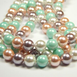 16 Inch Strand - 8mm Round Multicolor Pastel Shell Pearl Beads - Shell Pearl Beads - Shell Beads - Pearl Beads - Jewelry Supplies