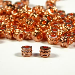 25 or 50 Pcs - 6x5mm Rose Gold Column Spacer Beads - Rose Gold Tube Beads - Spacer Beads - Metal Spacer Beads - Jewelry Supplies