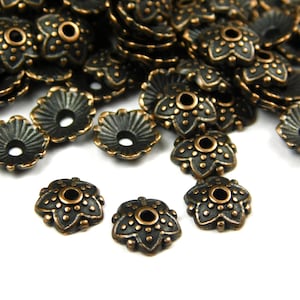 50 Pcs - 8x2.5mm Red Copper Bead Caps - Copper Bead Caps - Red Copper Spacers - Bead End Caps - Jewelry Supplies