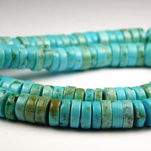 7.5 Inch Strand - 8x3mm  Natural Howlite Rondelle Beads - Turquoise - Gemstone Beads - Rondelle - Howlite Beads - Jewelry Supplies