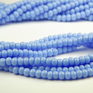 20 Inch Strand - 6/0 Czech Glass Seed Beads - Opaque Powder Blue - Glass Seed Beads - Jewelry Supplies - Jewelry Making