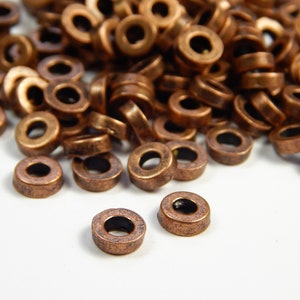 25 or 50 Pcs - 6x2mm Antique Copper Disc Spacer Beads - Heishi Spacers - Metal Spacer Beads - Copper Spacers - Jewelry Supplies