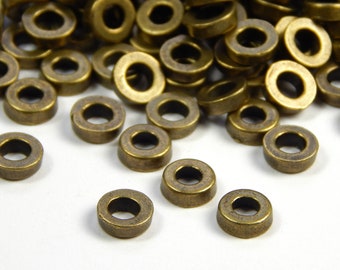 25 OR 50 Pcs - 6x2mm Antique Bronze Disc Spacer Beads - Heishi Spacers - Metal Spacer Beads - Bronze Spacers - Jewelry Supplies