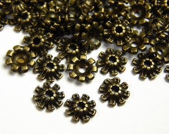 40 Pcs - 8x3mm Antique Bronze Bead Caps - Bronze Bead Caps - Antique Bronze Bead Cap - Bead End Caps - Jewelry Supplies