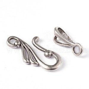 5, 10 or 25 Sets - Tibetan Style Antique Silver S-Hook Clasps - Hook Clasps - Findings - Clasp - Closures- Jewelry Supplies - Craft Supplies