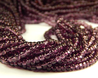 20 Inch Strand - 6/0 Czech Glass Seed Beads - Transparent Amethyst - Glass Seed Beads - Jewelry Supplies - Jewelry Making