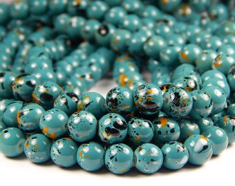 8mm Round AB Colorized Green Crystal Glass Bead Aurora Borealis Beads Jewelry Supplies Craft Supplies 13 Inch Strand Spacer Beads