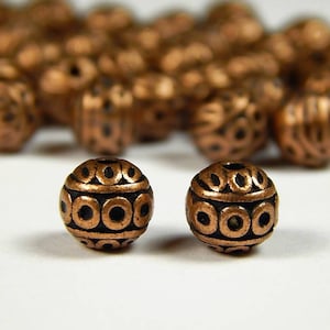 10 or 25 Pcs - 8mm Copper Spacer Beads - Metal Spacer Beads - Copper Beads - Red Copper Spacers - Jewelry Supplies