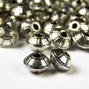 15 Pcs - 10x6mm Antique Silver Spacer Beads - Antique Silver - Metal Spacer Beads - Jewelry Supplies - Jewelry Making - Spacer Beads