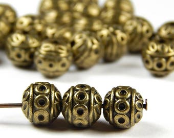 10 or 25 Pcs - 8mm Antique Bronze Spacer Beads - Metal Spacer Beads - Bronze Beads - Antique Bronze Spacers - Jewelry Supplies