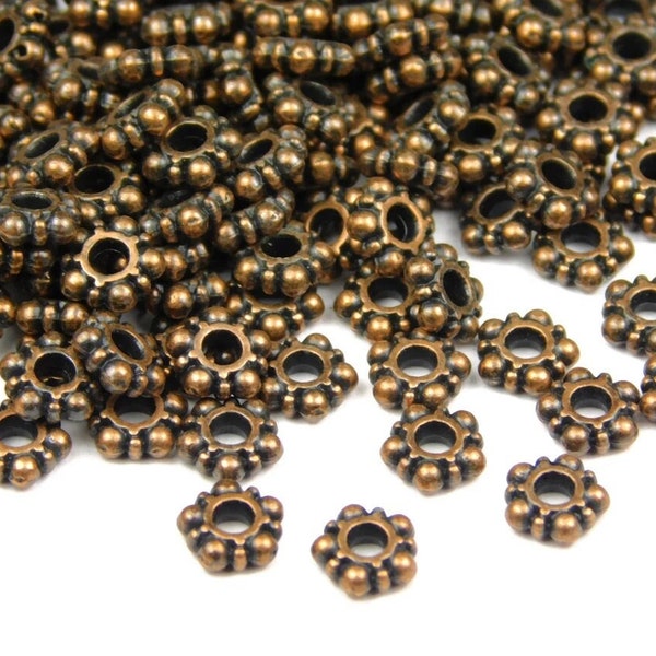 100 Pcs - 5.8x1.5mm Copper Spacer Beads - Daisy Spacer - Metal Spacer Beads - Copper Spacers - Jewelry Supplies - Craft Supplies