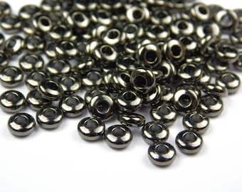 25 Pcs - 5x2mm Brass Rondelle Spacer Beads - Gunmetal - Spacer Beads - Brass Spacers - Jewelry Supplies - Craft Supplies