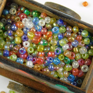 6/0 Seed Beads - Iridescent Multicolor Seed Beads - Mixed Seed Beads - Glass Seed Beads - Jewelry Supplies - Jewelry Making